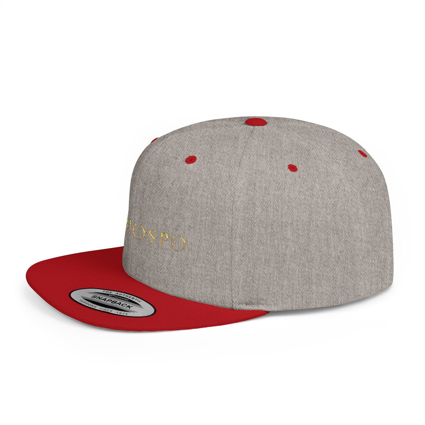 Flat Bill Snapback Hat — Diospo Gold Embroidered Logo