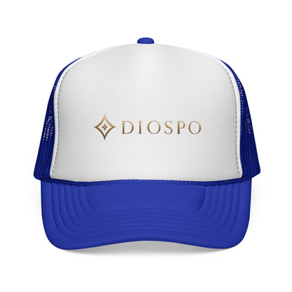 Diopso Logo Trucker Cap — Gold Embroidered Mesh Hat