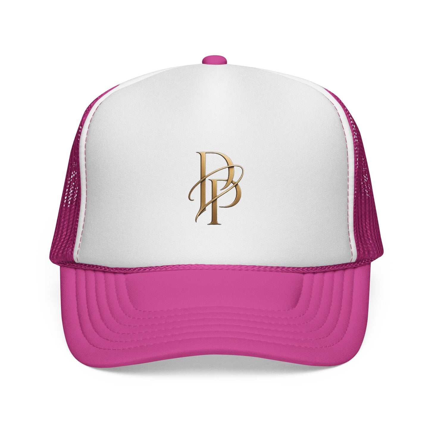 Diopso Logo Trucker Cap — Gold Embroidered Mesh Hat