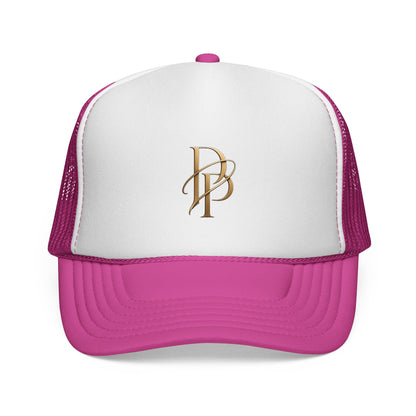 Diopso Logo Trucker Cap — Gold Embroidered Mesh Hat