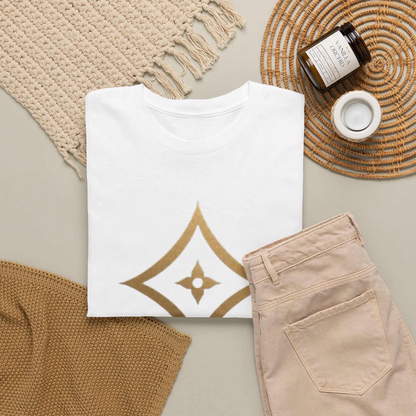 Monogram Gold PP Tee — Elegant Personalized Initials T-Shirt