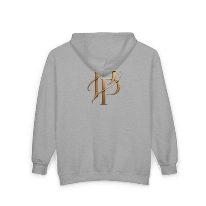 Gold Star Emblem Zip Hoodie — Minimalist Geometric Chest Design