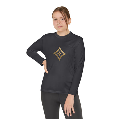 Diospo Youth Long Sleeve Tee — Elegant Gold Monogram DP Design