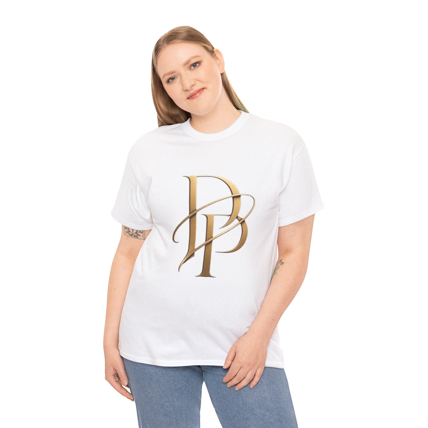 Monogram Gold PP Tee — Elegant Personalized Initials T-Shirt