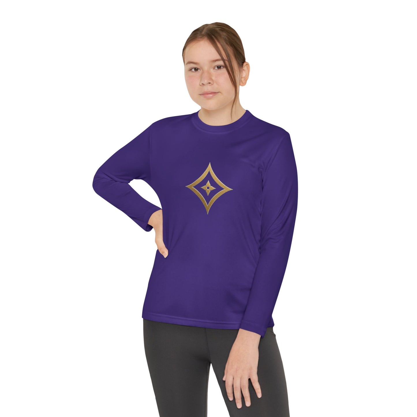 Youth Long Sleeve Tee — Elegant Gold Monogram DP