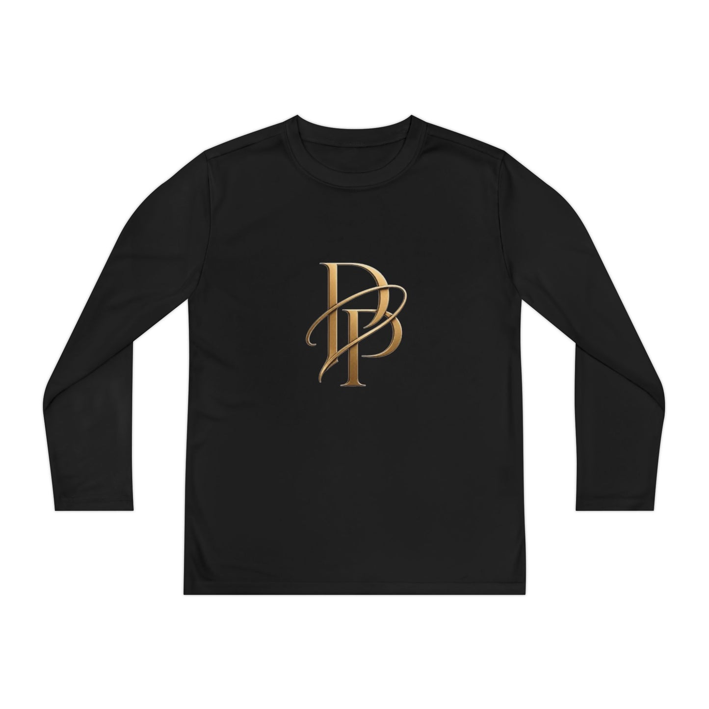 Youth Long Sleeve Tee — Elegant Gold Monogram DP