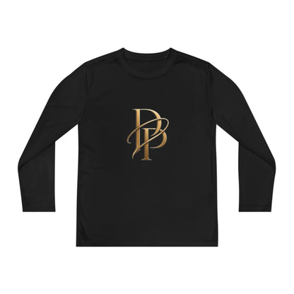 Youth Long Sleeve Tee — Elegant Gold Monogram DP