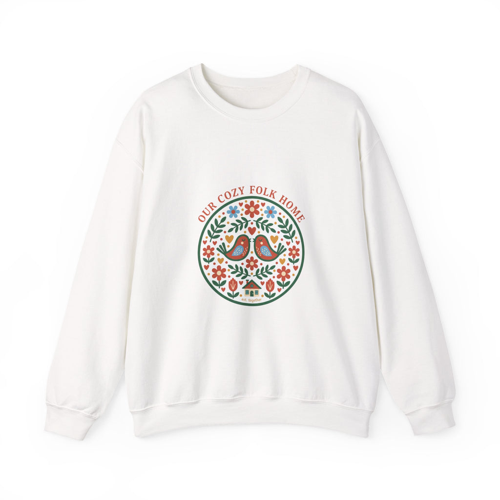 Floral Medallion Folk Art Sweatshirt | rustic motif, vintage folk design