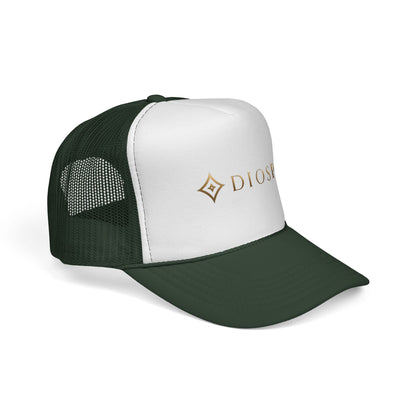 Diopso Logo Trucker Cap — Gold Embroidered Mesh Hat