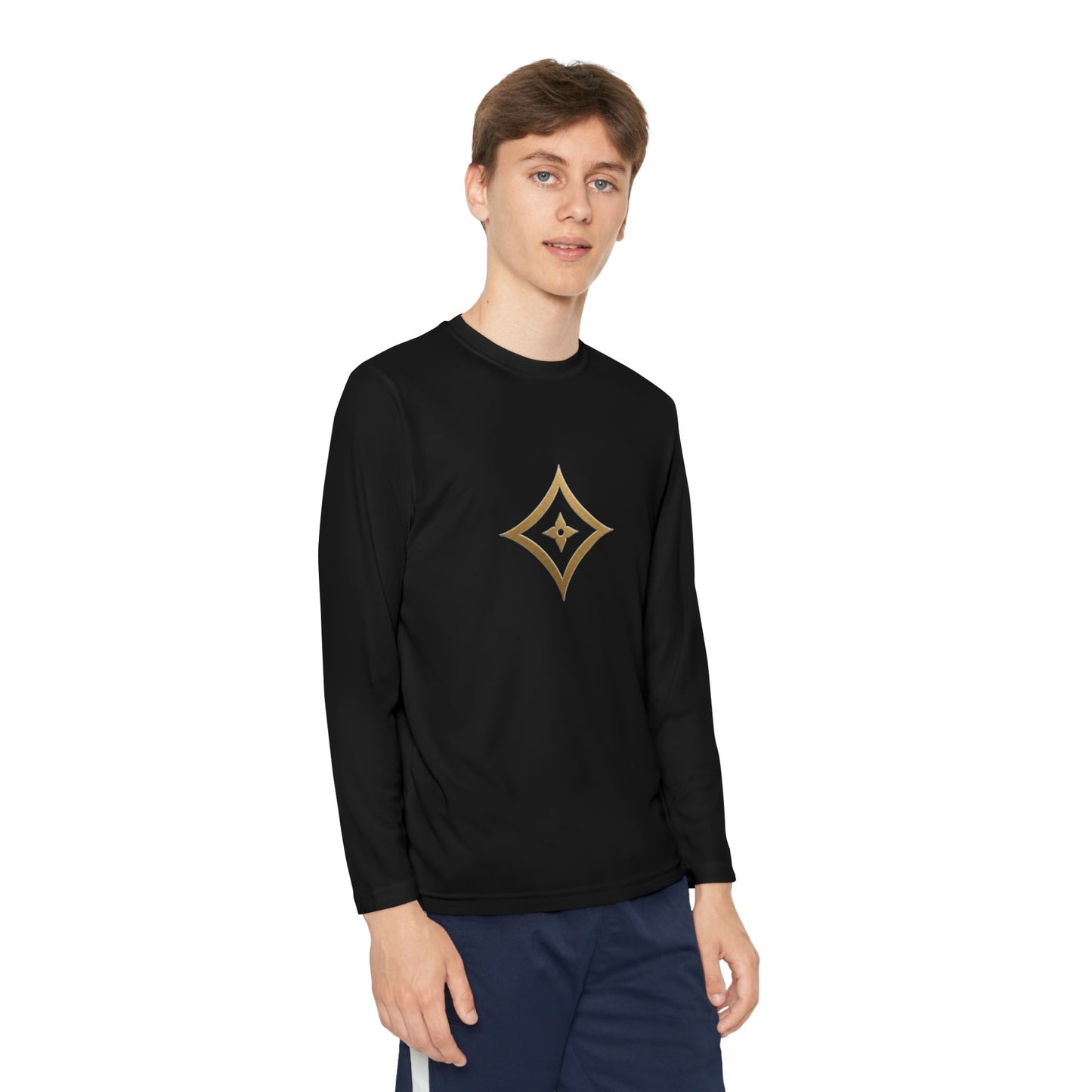 Youth Long Sleeve Tee — Elegant Gold Monogram DP