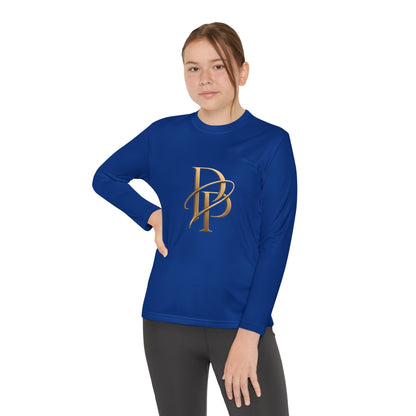Youth Long Sleeve Tee — Elegant Gold Monogram DP
