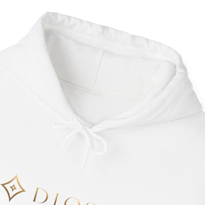 Diopso Logo Hoodie — Minimalist Luxury White Pullover