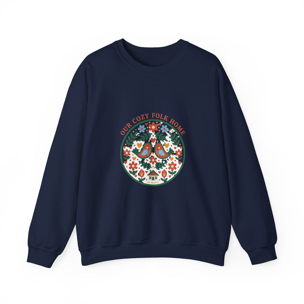 Floral Medallion Folk Art Sweatshirt | rustic motif, vintage folk design