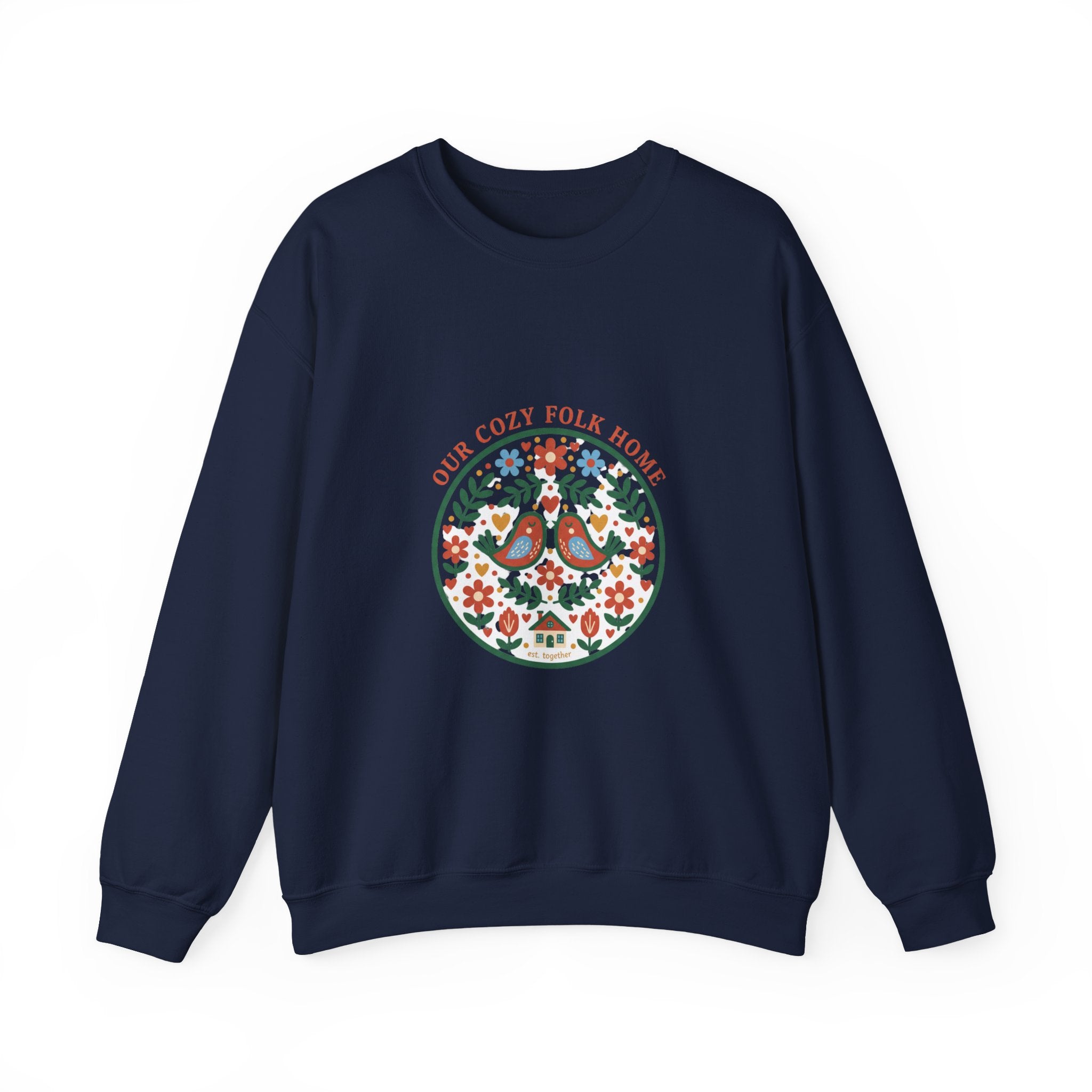 Floral Medallion Folk Art Sweatshirt | rustic motif, vintage folk design