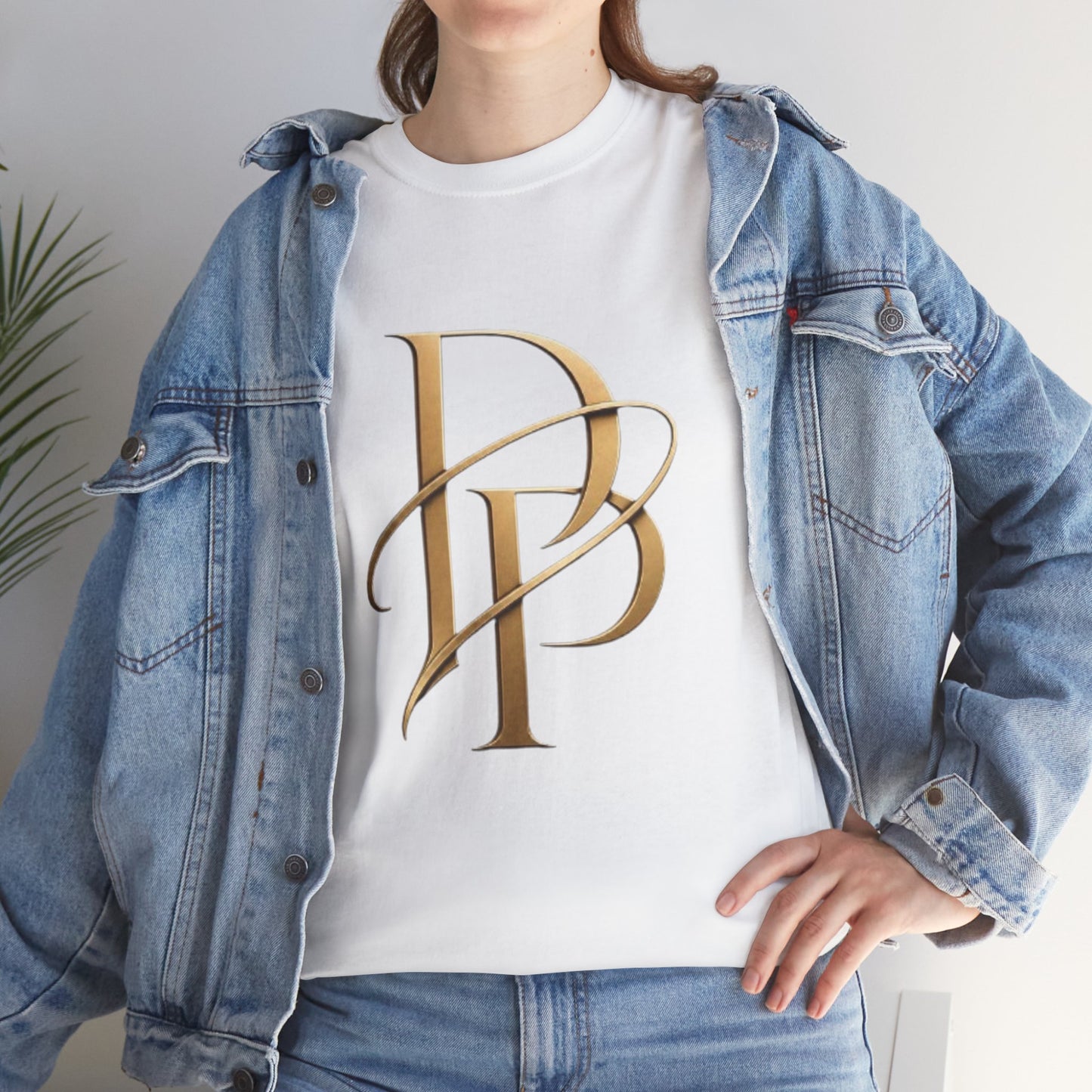 Monogram Gold PP Tee — Elegant Personalized Initials T-Shirt
