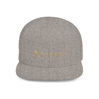 Flat Bill Snapback Hat — Diospo Gold Embroidered Logo