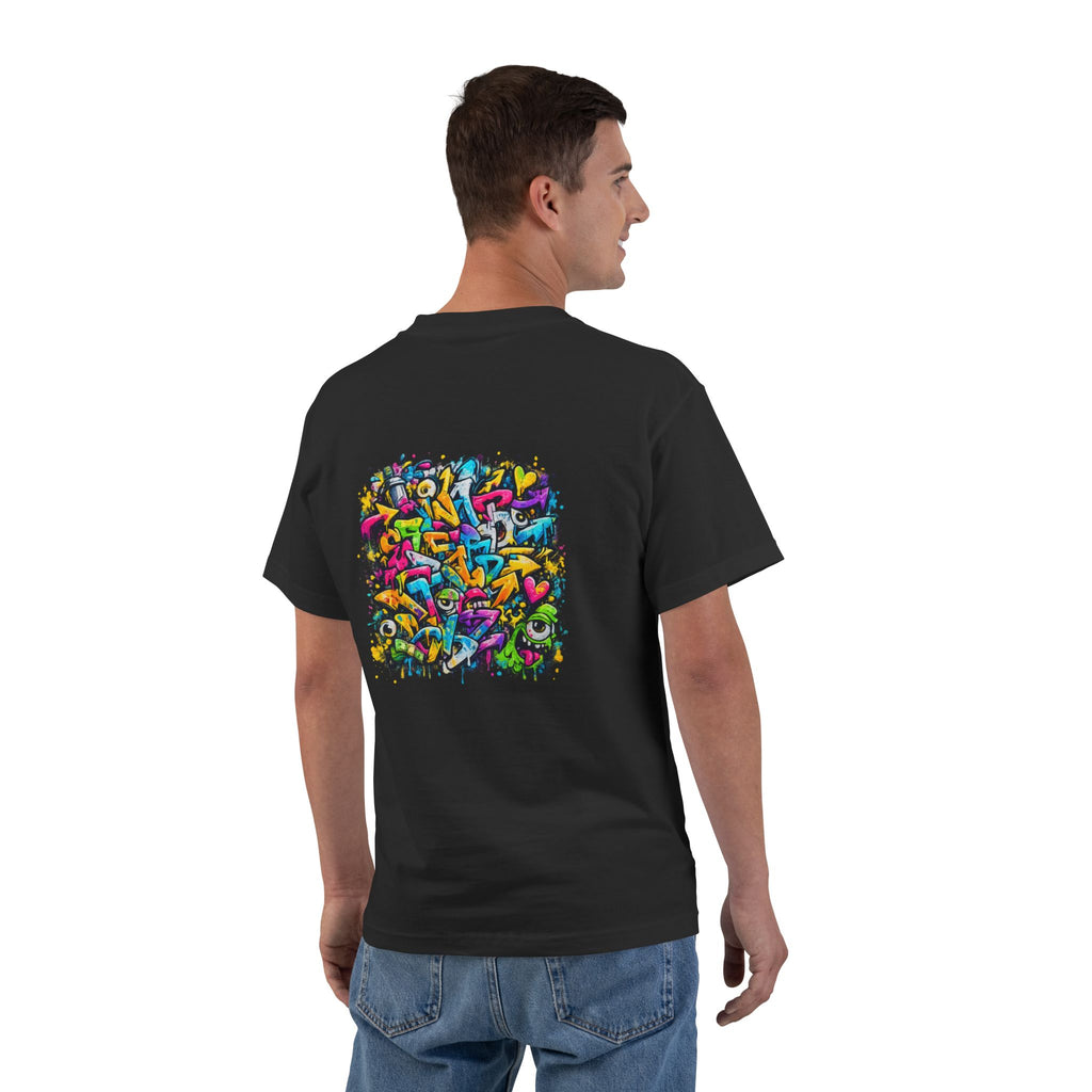 Colorful Abstract Dance Pattern T-Shirt — Vibrant Back Graphic Tee