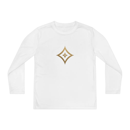 Diospo Youth Long Sleeve Tee — Elegant Gold Monogram DP Design